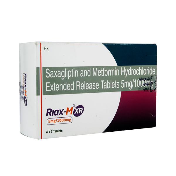 Riax M XR 5mg /1000mg (Saxagliptin,  Metformin) - Саксаглиптин (Saxagliptin), Дапаглифлозин (Dapagliflozin) 5mg, Dr. Reddy’s Laboratories